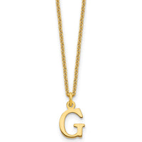 10K Yellow Gold Cutout Letter G Initial Necklace with Polished Finish - 18" Cable Chain