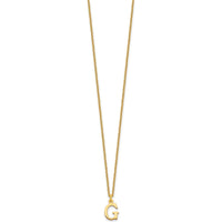 10K Yellow Gold Cutout Letter G Initial Necklace with Polished Finish - 18" Cable Chain