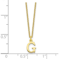 10K Yellow Gold Cutout Letter G Initial Necklace with Polished Finish - 18" Cable Chain