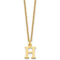 10K Yellow Gold Cutout Letter H Initial Necklace - 18" Cable Chain