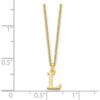 10K Yellow Gold Cutout Letter L Initial Necklace with 18" Cable Chain - Personalized Jewelry Piece