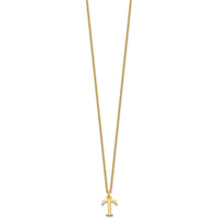 10K Yellow Gold Cutout Letter T Initial Pendant Necklace on 18" Cable Chain
