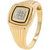 10K Yellow Gold 'DAD' Flip Gents Ring with Diamond Accent