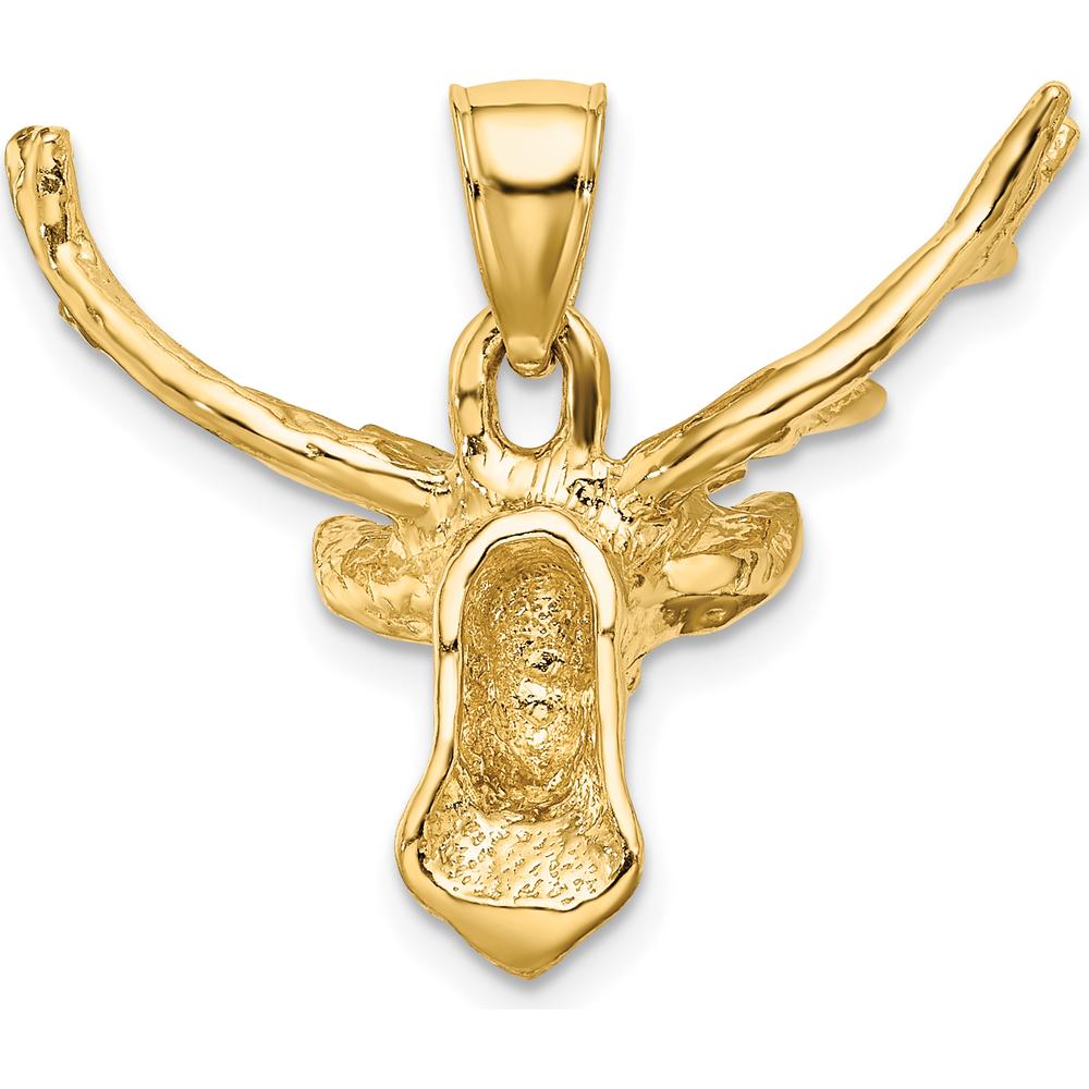 10K Yellow Gold Deer Head 8 Point Buck Charm Pendant - Nature-Inspired Wildlife Jewelry