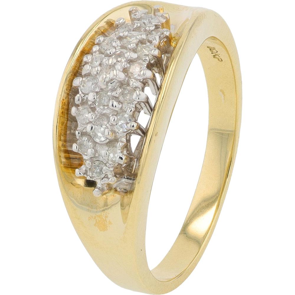 10K Yellow Gold Diamond Band Ring - 0.20 Carats Total Diamond Weight