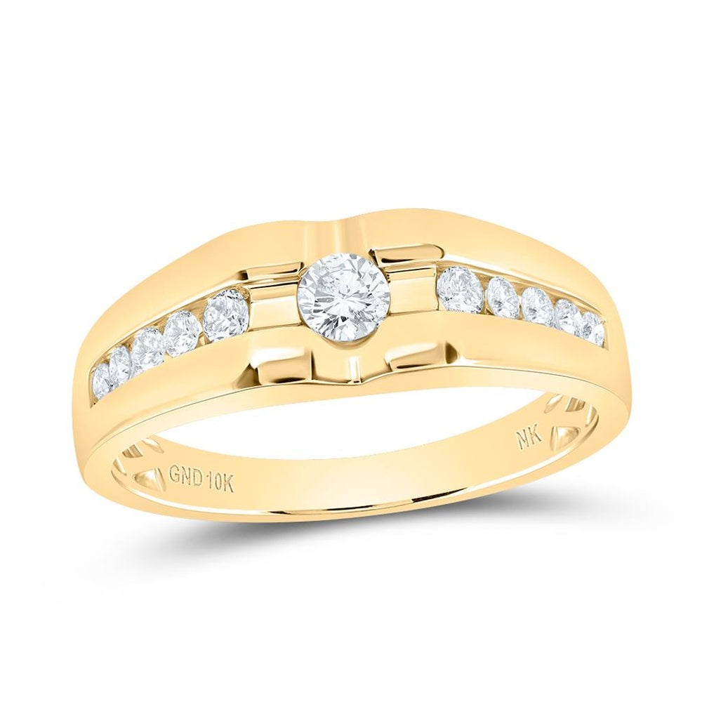 10K Yellow Gold Diamond Band Ring - 1/2 Carat Total Diamond Weight