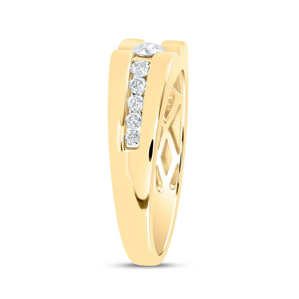 10K Yellow Gold Diamond Band Ring - 1/2 Carat Total Diamond Weight