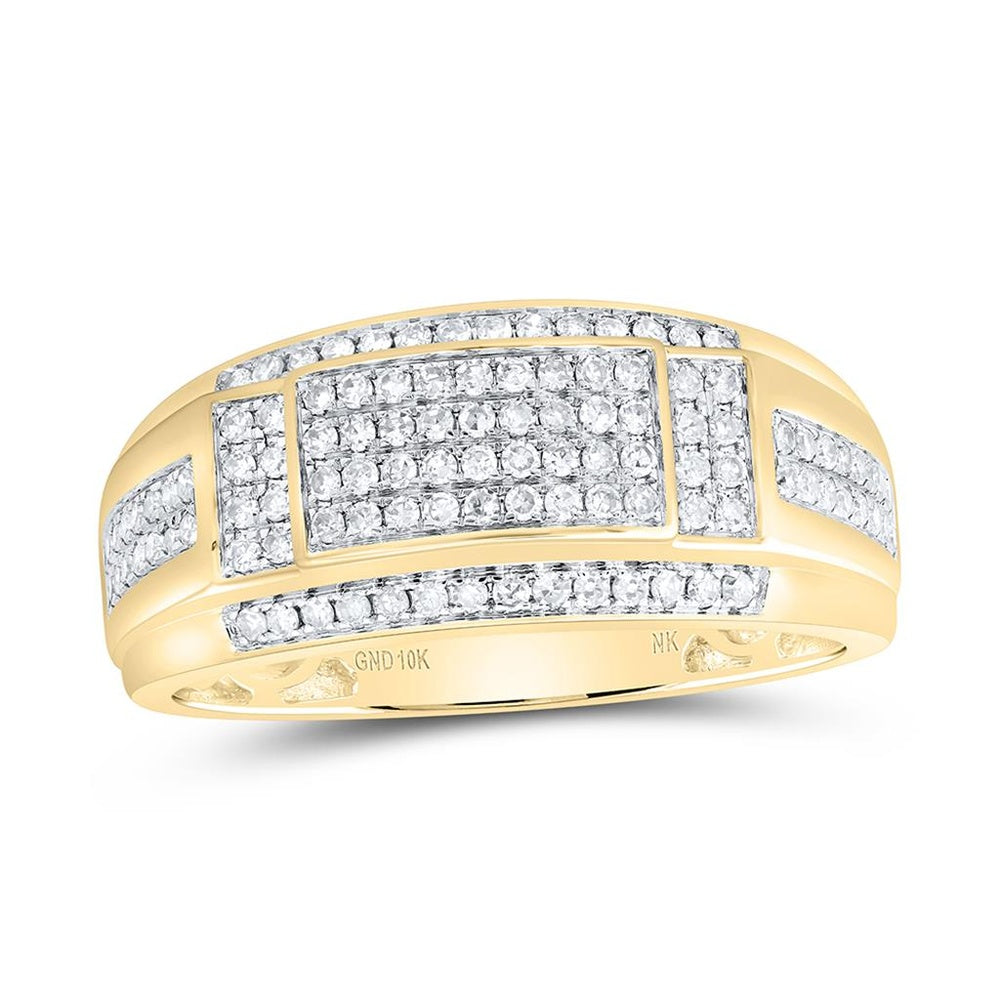 10K Yellow Gold Diamond Band Ring - 1/2 Carat Total Diamond Weight