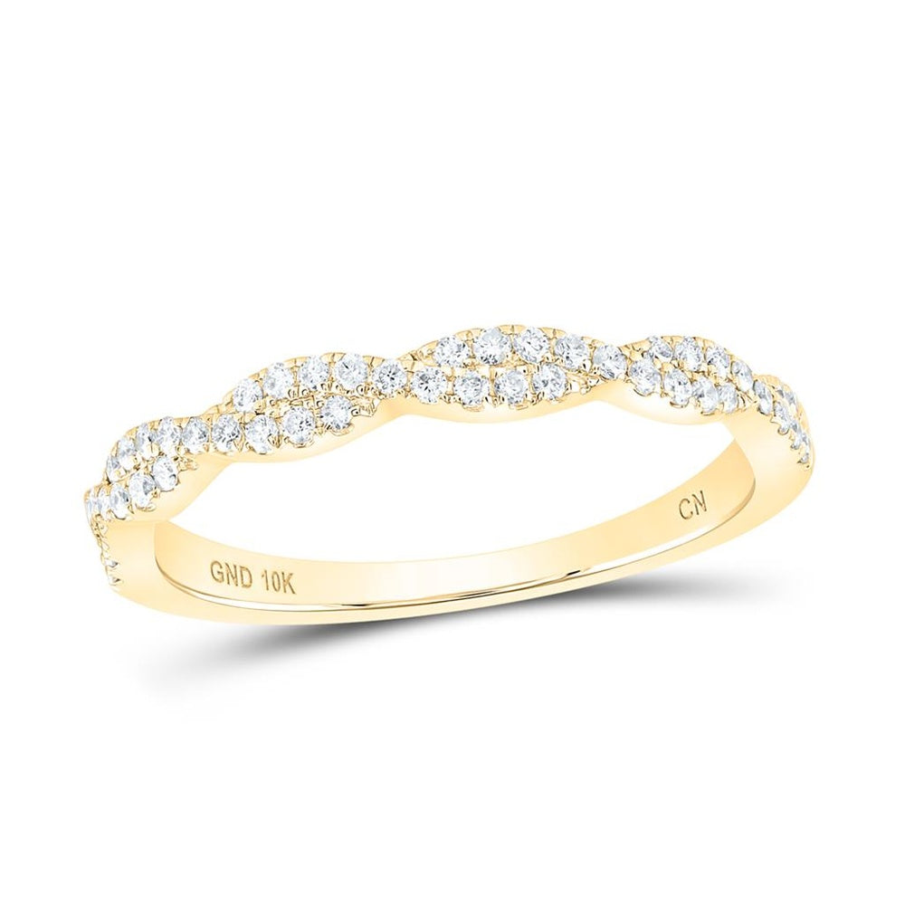 10K Yellow Gold Diamond Band Ring - 1/4 Carat Total Diamond Weight