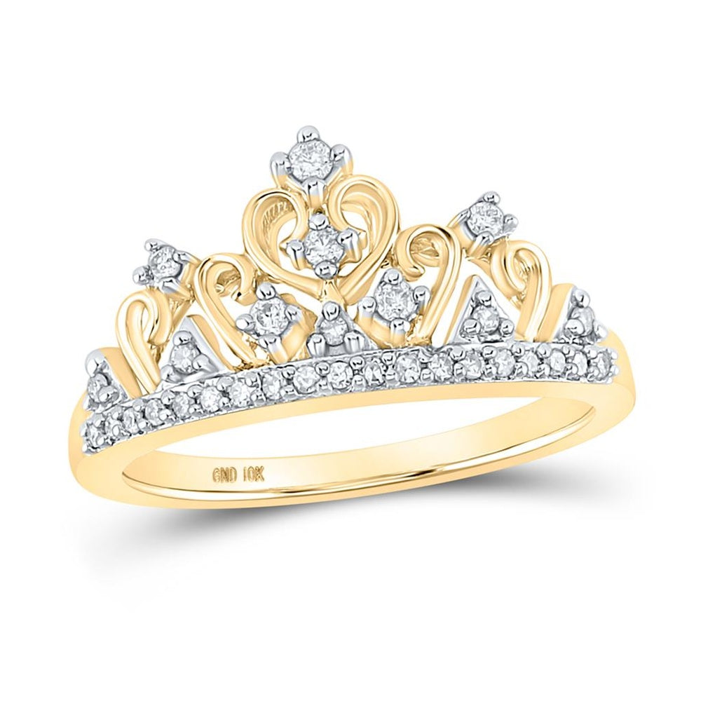10K Yellow Gold Diamond Band Ring - 1/5 Carat Total Diamond Weight