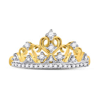 10K Yellow Gold Diamond Band Ring - 1/5 Carat Total Diamond Weight
