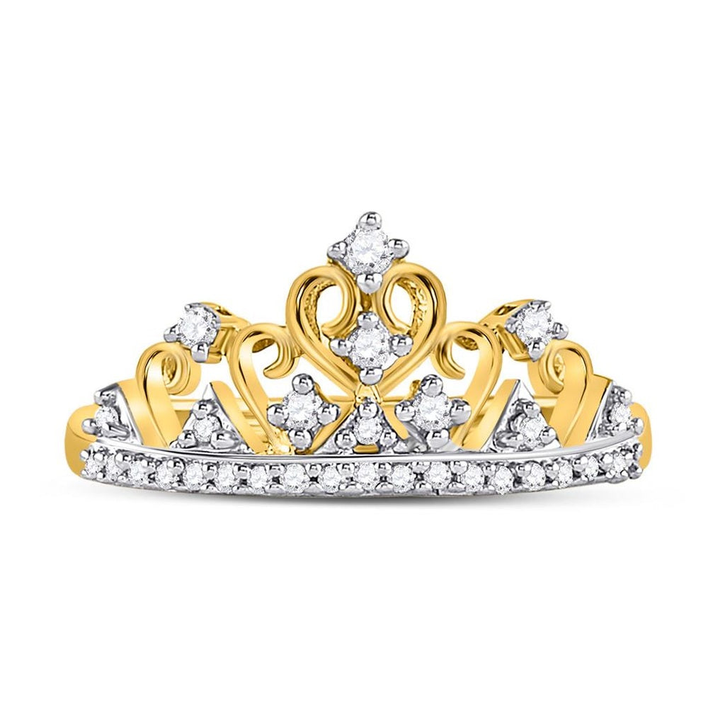 10K Yellow Gold Diamond Band Ring - 1/5 Carat Total Diamond Weight