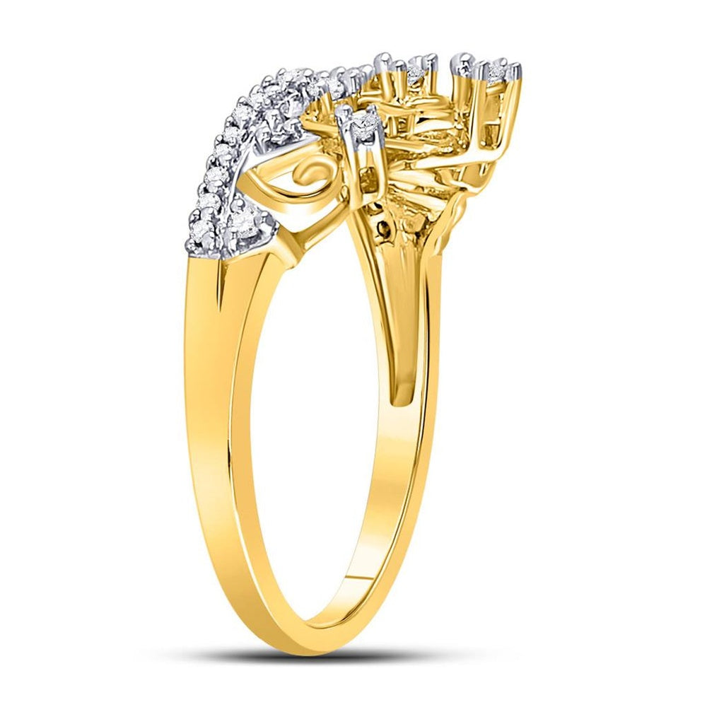 10K Yellow Gold Diamond Band Ring - 1/5 Carat Total Diamond Weight