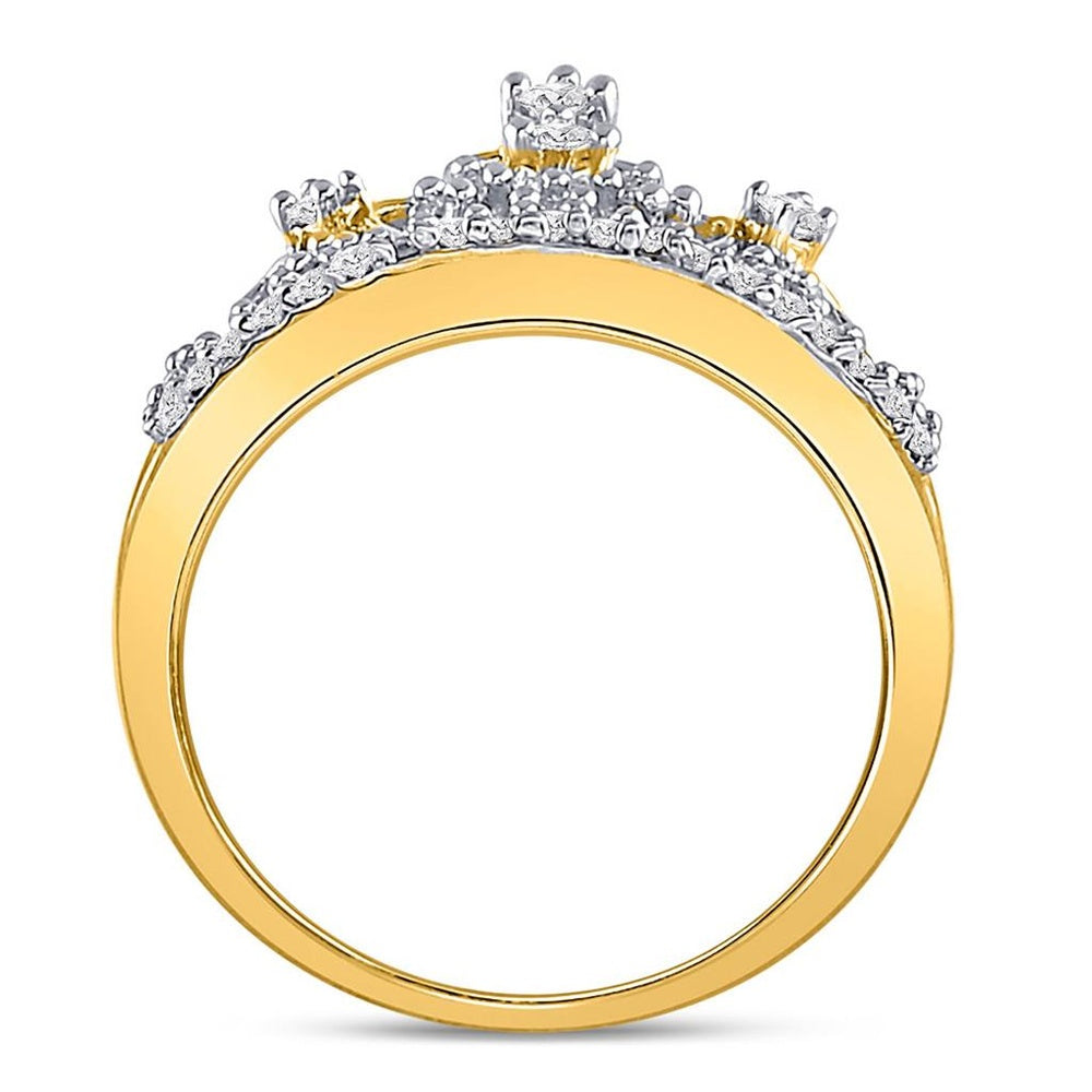 10K Yellow Gold Diamond Band Ring - 1/5 Carat Total Diamond Weight