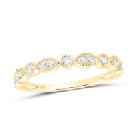 10K Yellow Gold Diamond Band Ring - 1/6 Carat Total Diamond Weight