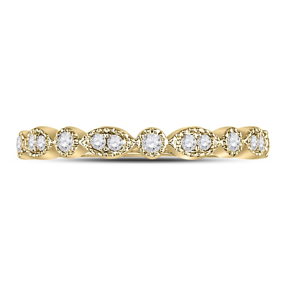 10K Yellow Gold Diamond Band Ring - 1/6 Carat Total Diamond Weight