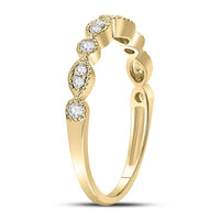 10K Yellow Gold Diamond Band Ring - 1/6 Carat Total Diamond Weight