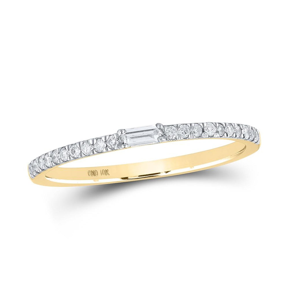 10K Yellow Gold Diamond Band Ring - 1/6 Carat Total Diamond Weight