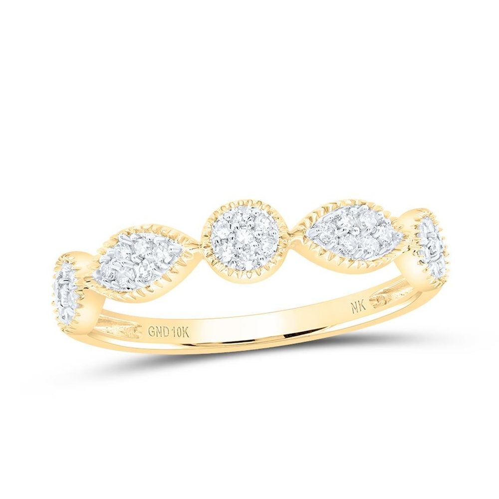 10K Yellow Gold Diamond Band Ring - 1/6 Carat Total Diamond Weight