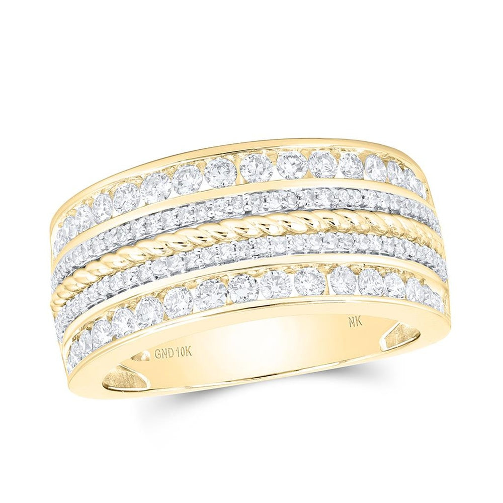 10K Yellow Gold Diamond Band Ring - 1 and 1/2 Carat Total Diamond Weight