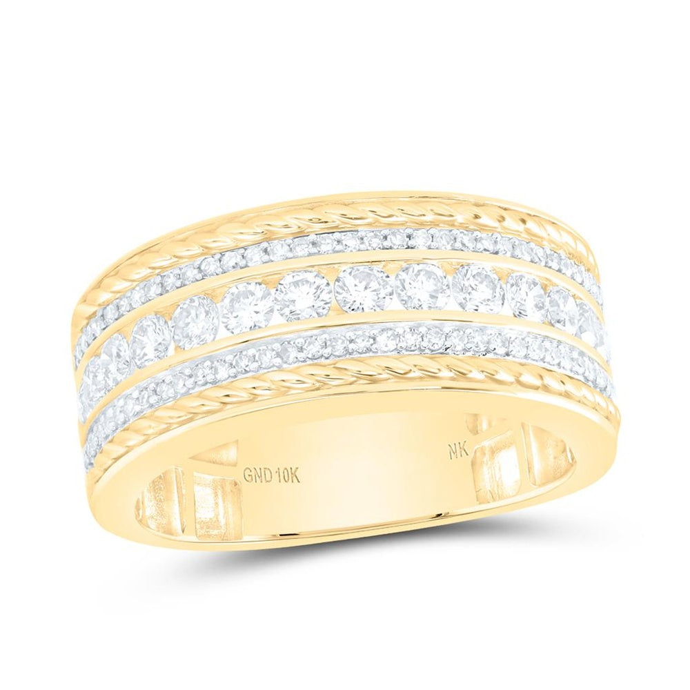 10K Yellow Gold Diamond Band Ring - 1 and 3/8 Carat Total Diamond Weight
