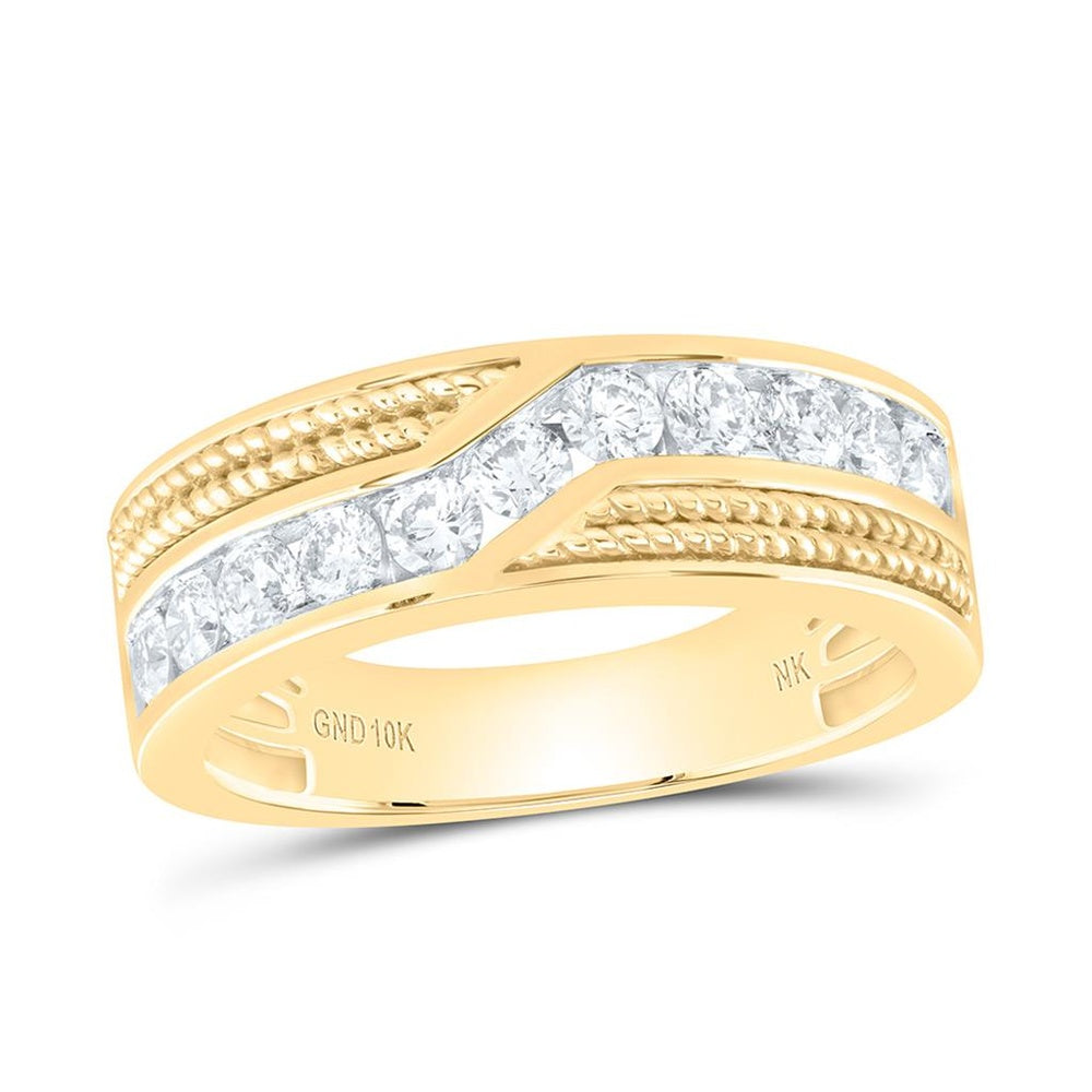 10K Yellow Gold Diamond Band Ring - 1 Carat Total Diamond Weight
