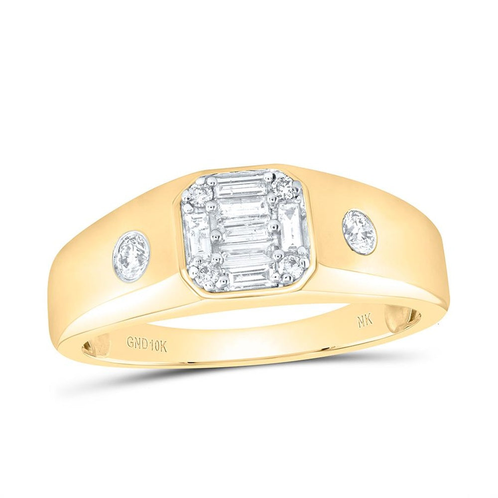 10K Yellow Gold Diamond Band Ring - 3/8 Carat Total Diamond Weight