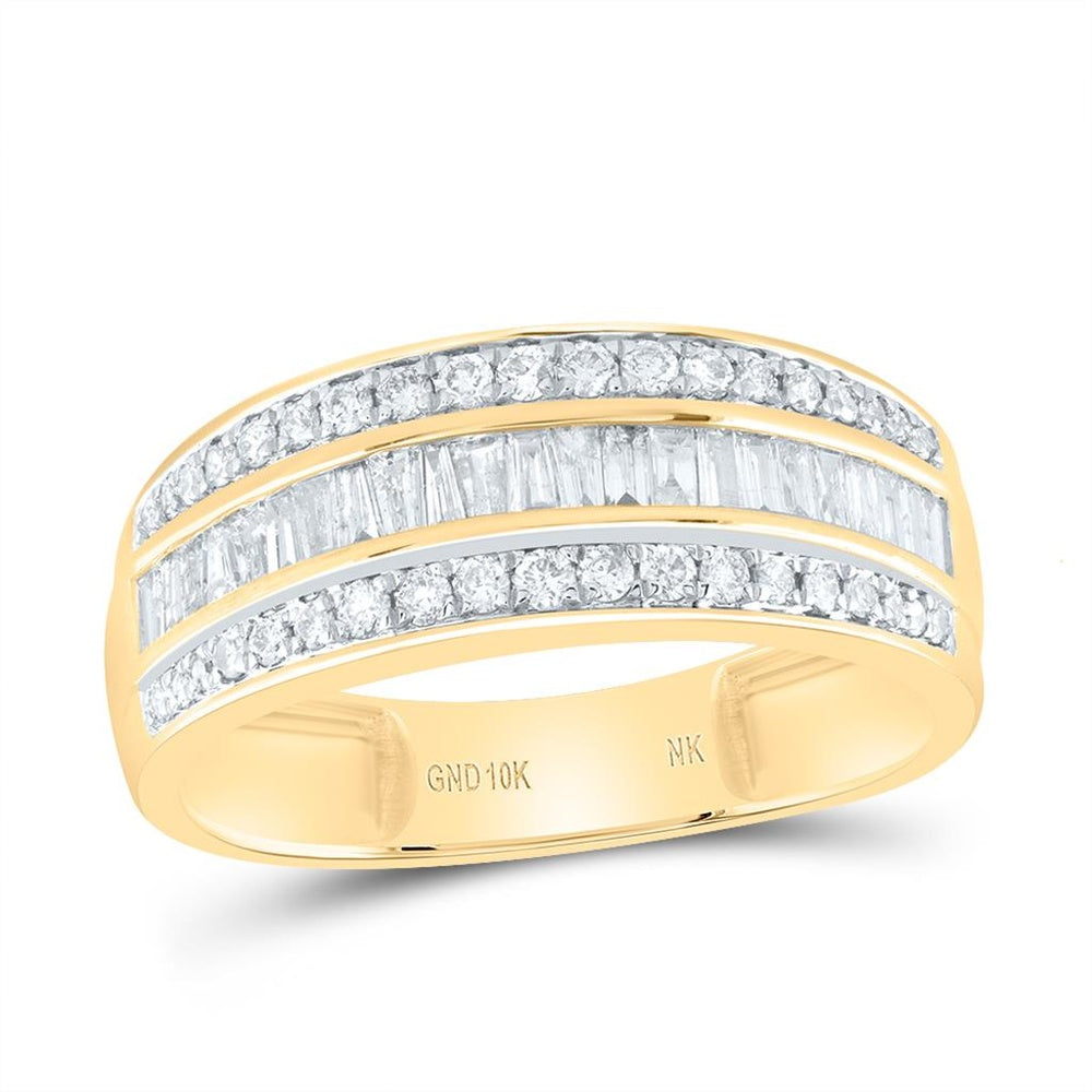 10K Yellow Gold Diamond Band Ring - 7/8 Carat Total Diamond Weight