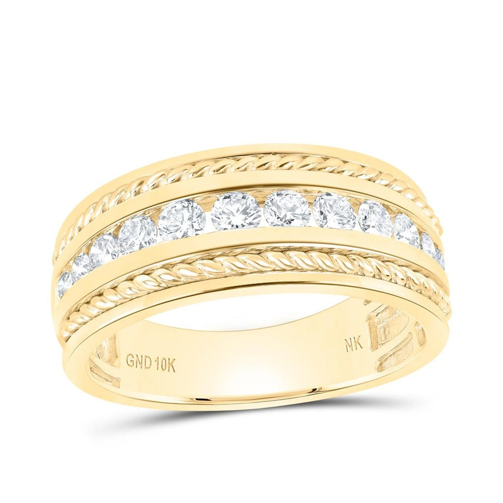 10K Yellow Gold Diamond Band Ring - 7/8 Carat Total Diamond Weight