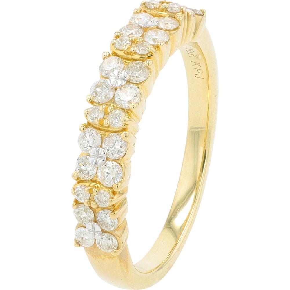 10K Yellow Gold Diamond Band Ring with 0.50 Carat Total Diamond Weight