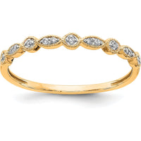 10K Yellow Gold Diamond Band Ring with Round White Diamonds - 0.025 Carat Total Diamond Weight by 0