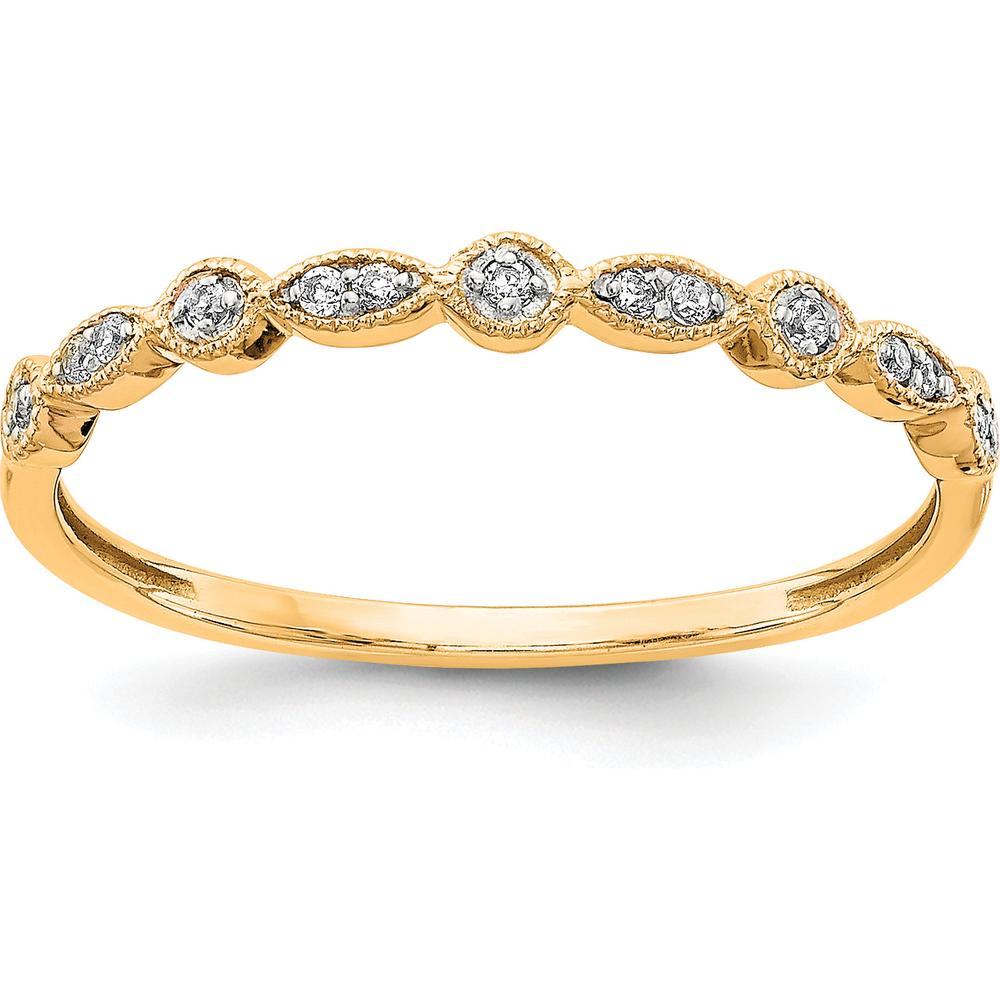 10K Yellow Gold Diamond Band Ring with Round White Diamonds - 0.025 Carat Total Diamond Weight by 0