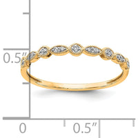10K Yellow Gold Diamond Band Ring with Round White Diamonds - 0.025 Carat Total Diamond Weight by 0