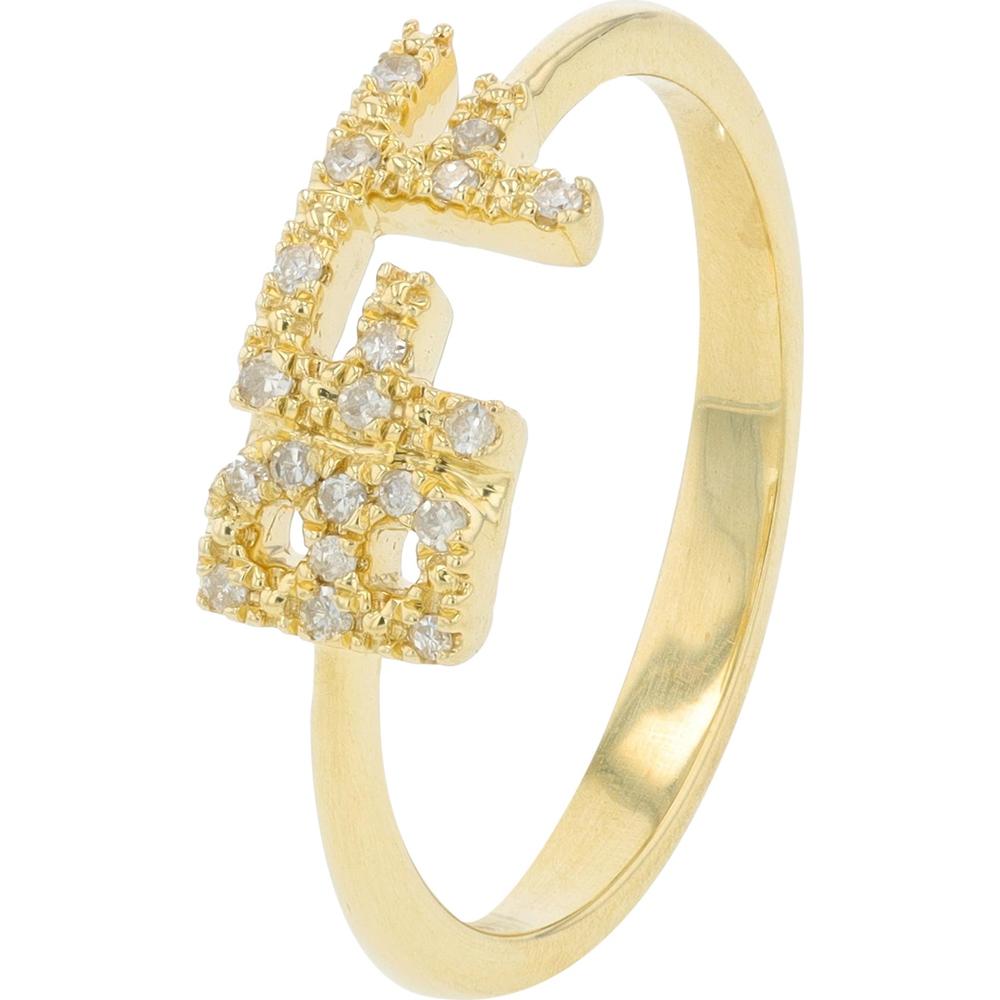 10K Yellow Gold Diamond BFF Ring - 0.08 Carat Total Diamond Weight