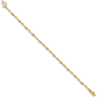10K Yellow Gold Diamond Bracelet with Marquise Cut Diamonds - 5mm Width - 7-inch Length by Oro Pregiato