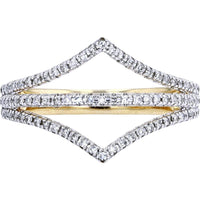10K Yellow Gold Diamond Chevron Ring - 1/4 Carat Total Diamond Weight