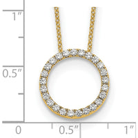 10K Yellow Gold Diamond Circle Pendant Necklace - 0.50 Carat Total Diamond Weight by Oro Pregiato