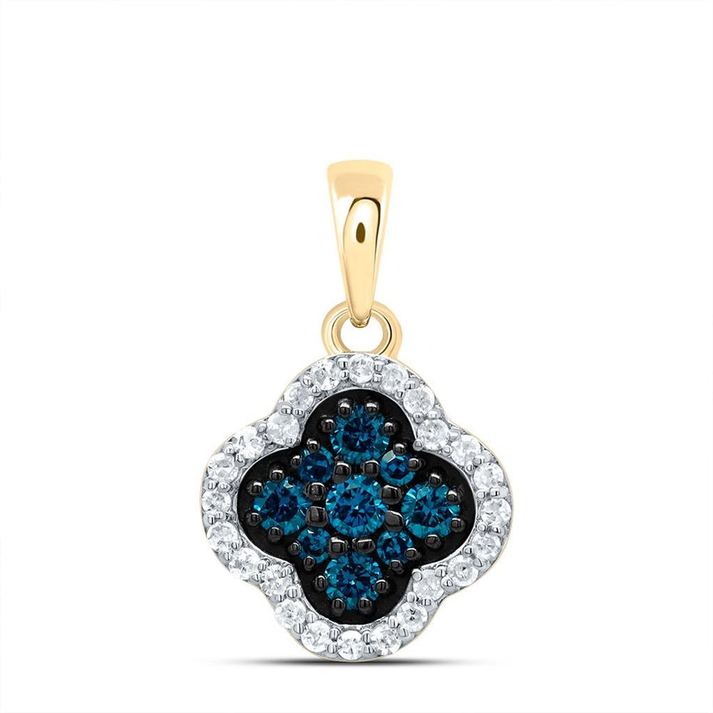 10K Yellow Gold Diamond Clover Pendant - 1/4 Carat Total Diamond Weight