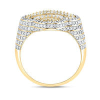 10K Yellow Gold Diamond Clover Ring - 1 1/2 Carat Total Diamond Weight