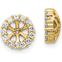 10K Yellow Gold Diamond Cluster Earring Jackets - 1.00 Carats Total Diamond Weight by Oro Pregiato