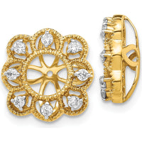 10K Yellow Gold Diamond Cluster Earring Jackets - 1.00 Carats Total Diamond Weight by Oro Pregiato