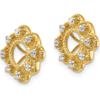 10K Yellow Gold Diamond Cluster Earring Jackets - 1.00 Carats Total Diamond Weight by Oro Pregiato