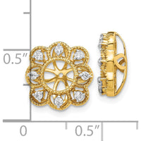 10K Yellow Gold Diamond Cluster Earring Jackets - 1.00 Carats Total Diamond Weight by Oro Pregiato