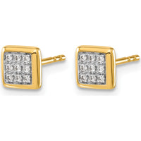 10K Yellow Gold Diamond Cluster Post Earrings - 0.50 Carat Total Diamond Weight by Oro Pregiato