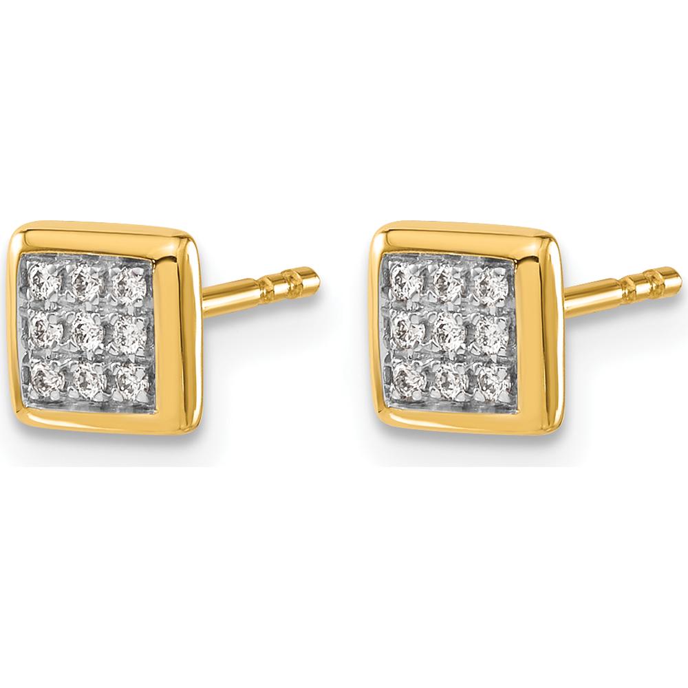 10K Yellow Gold Diamond Cluster Post Earrings - 0.50 Carat Total Diamond Weight by Oro Pregiato