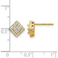 10K Yellow Gold Diamond Cluster Post Earrings with Milgrain Detail - 0.30 Carat Total Diamond Weight by Oro Pregiato