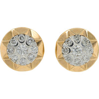 10K Yellow Gold Diamond Cluster Stud Earrings - 0.25 Carat Total Diamond Weight