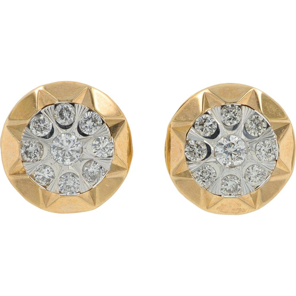 10K Yellow Gold Diamond Cluster Stud Earrings - 0.25 Carat Total Diamond Weight