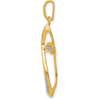 10K Yellow Gold Diamond Cross Pendant - 1/10 Carat Total Diamond Weight by Oro Pregiato