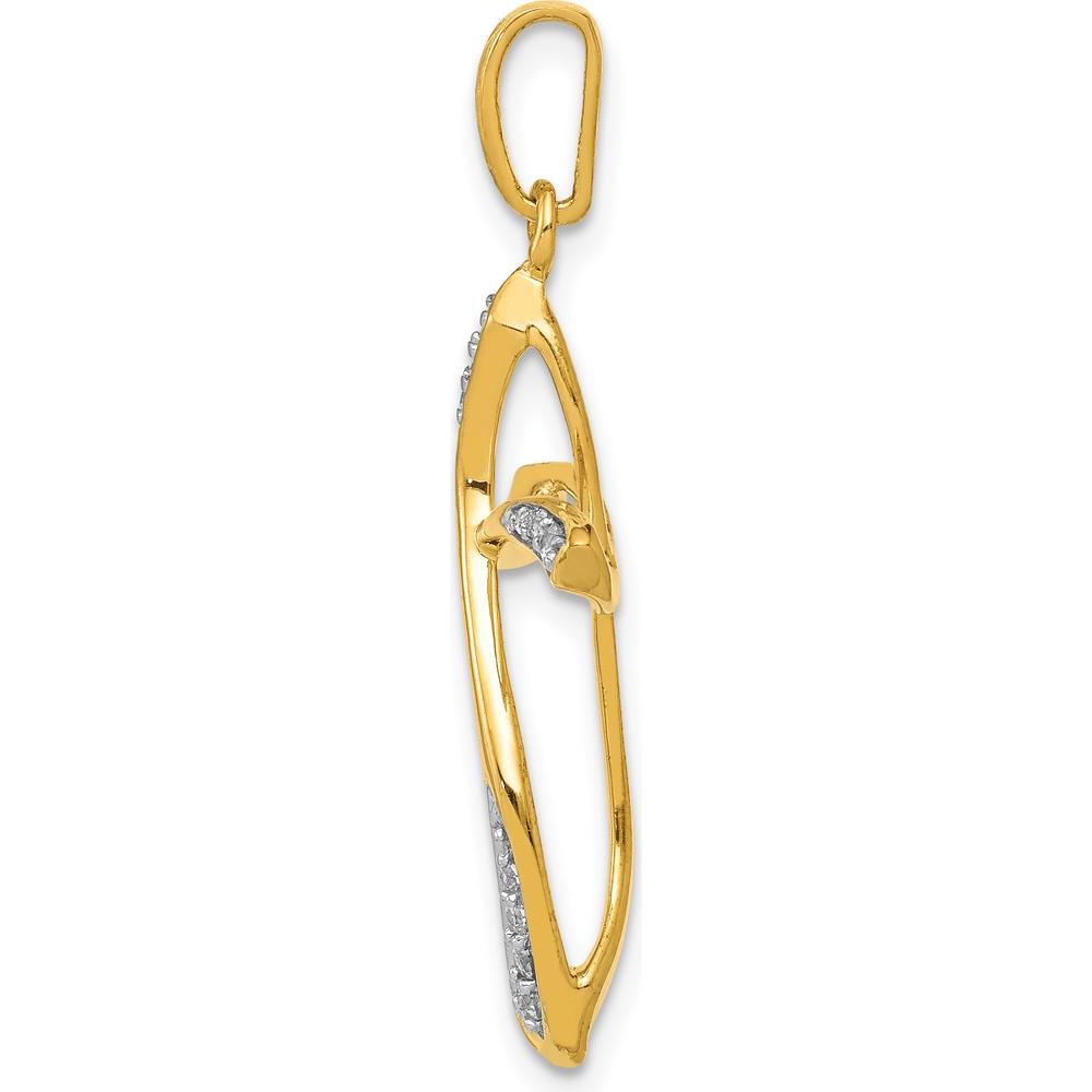 10K Yellow Gold Diamond Cross Pendant - 1/10 Carat Total Diamond Weight by Oro Pregiato